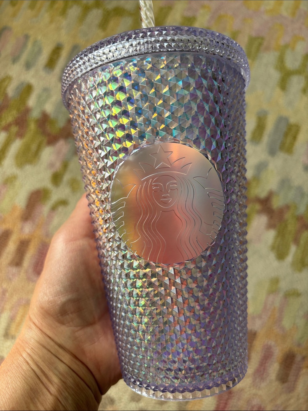 🦄Starbucks Studded textured Tumbler 2022 Metallic Lavender Iridescent Shine NWT